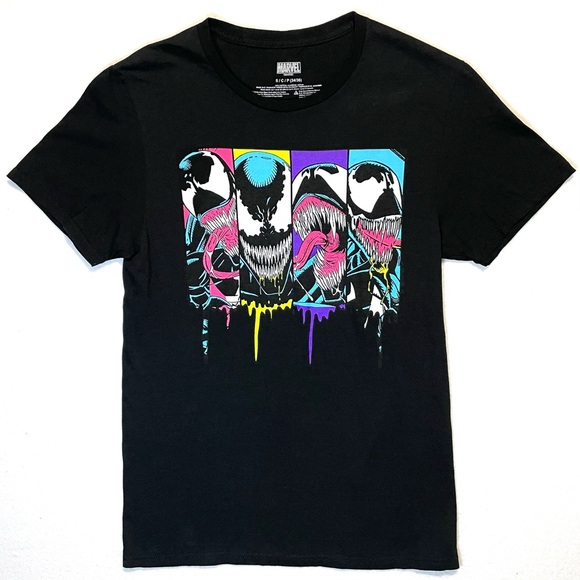 Marvel Character Venom Neon Black Comic Panel Graphic Tee Size S / C / P (34/36) - Picture 3 of 6